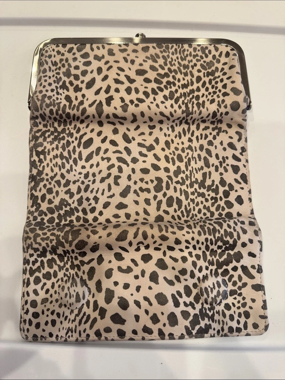 HOBO Beige and Brown Leopard-Print Wallet